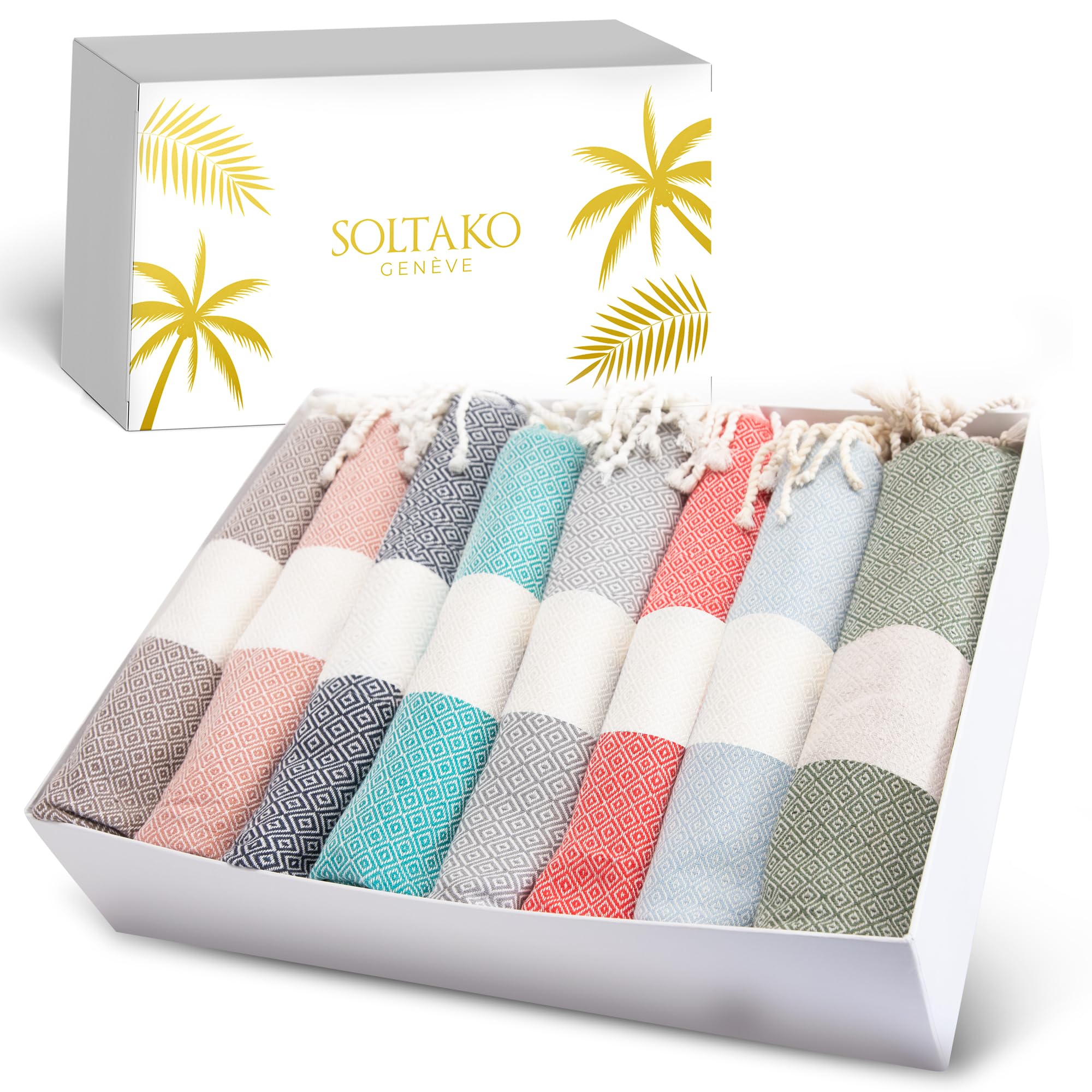 SOLTAKO Telo Mare - Fouta XXL - Asciugamano da spiaggia anti-sabbia - Telo da bagno per Hammam, Sauna, Yoga, Picnic - Fouta Beach 100x200 cm - Lenzuolo 2 Persone