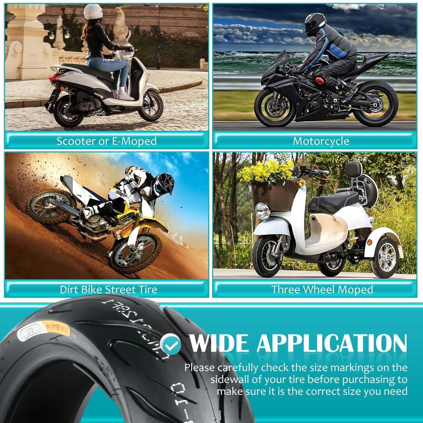90/80-10 Opona Motocyklowa Bezdętkowa Niski Opór Toczenia, 90/80/10 Opona Miejska Indeks 47J, 90 80 10 Trwała Opona 10 Cali do Skutera Przednie Tylne Koło