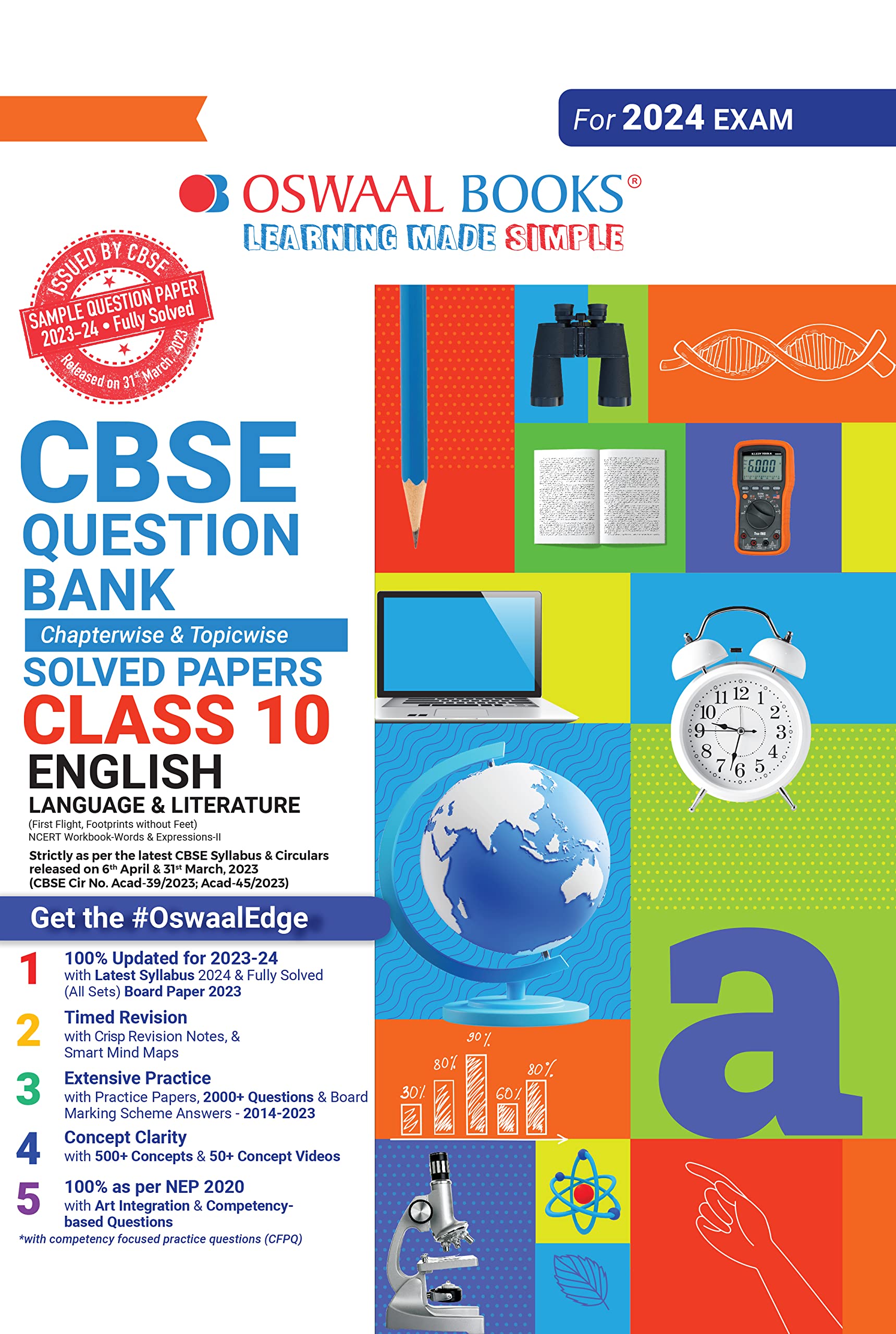 Oswaal CBSE Chapterwise & Topicwise Question Bank Class 10 English Language & Literature Book (For 2023-24 Exam) Paperback – December 28, 2022