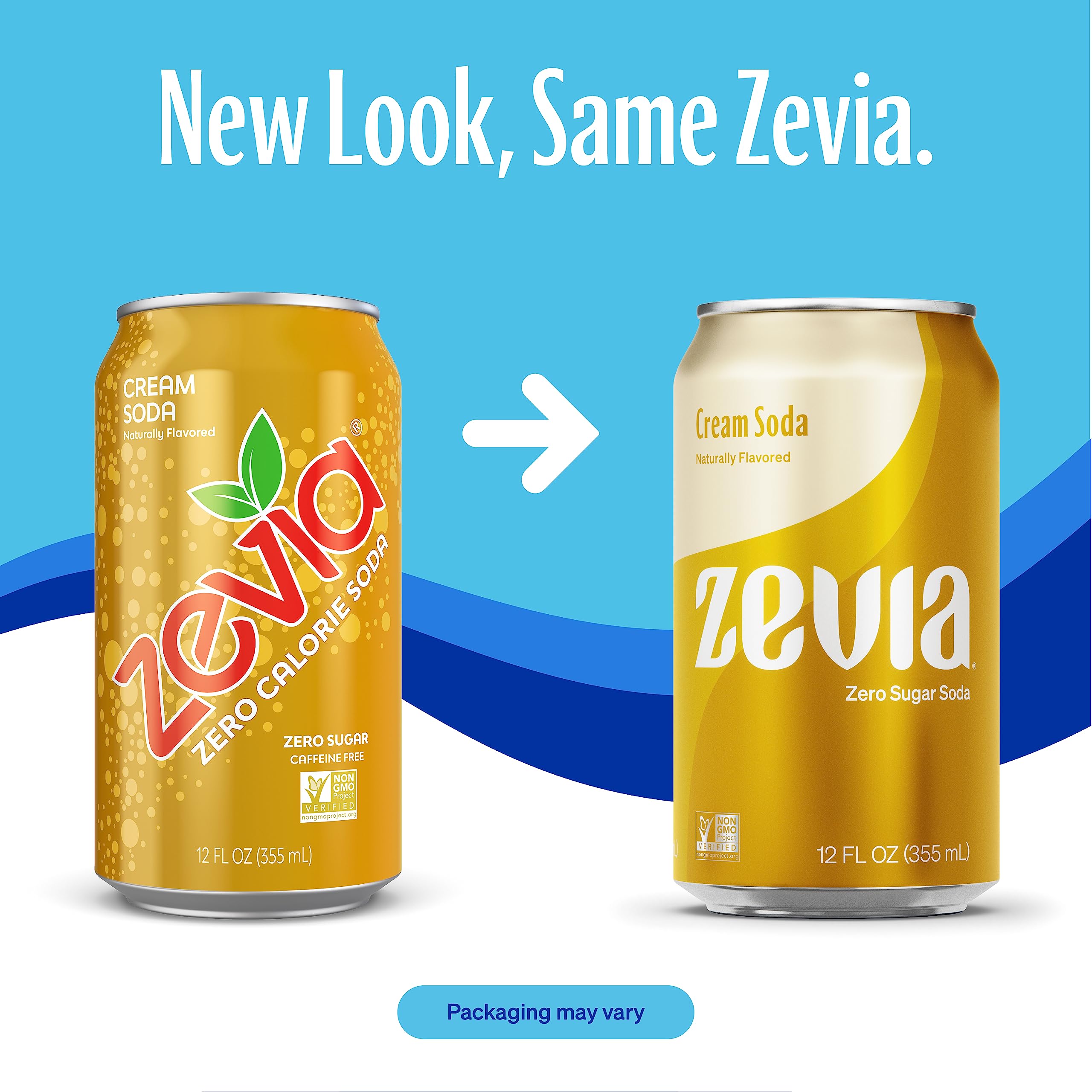 Zevia Zero Sugar Soda Cream Soda 12 Ounce Sleek Can — view 3