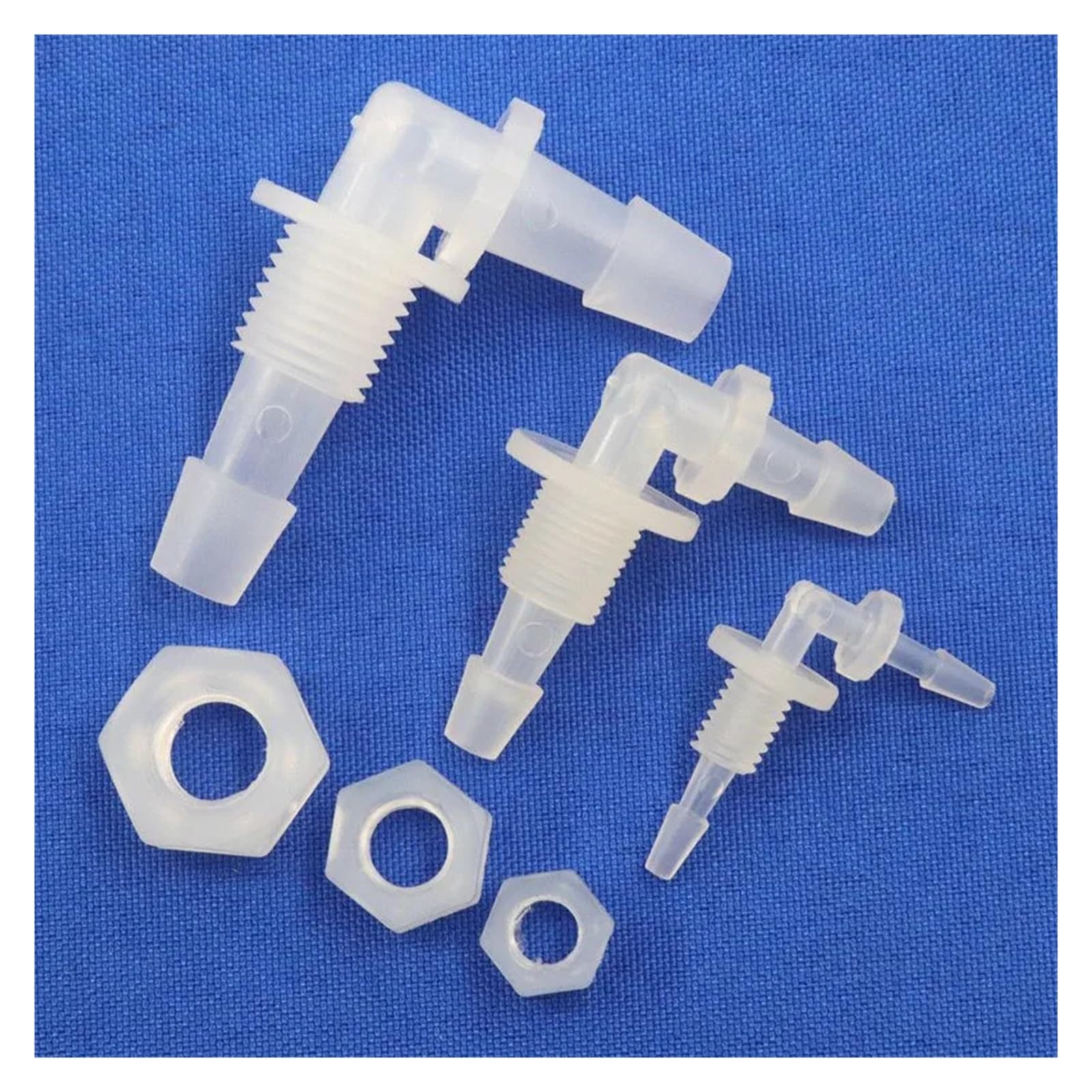 5~200 Uds M6 M8 G1/8 G1/2 rosca a 2-12mm PP Unión de mamparo conectores acodados tuerca hexagonal acuario pecera conector manguera bomba aire(11.1-G1I2-11.1,50pcs With Nuts)