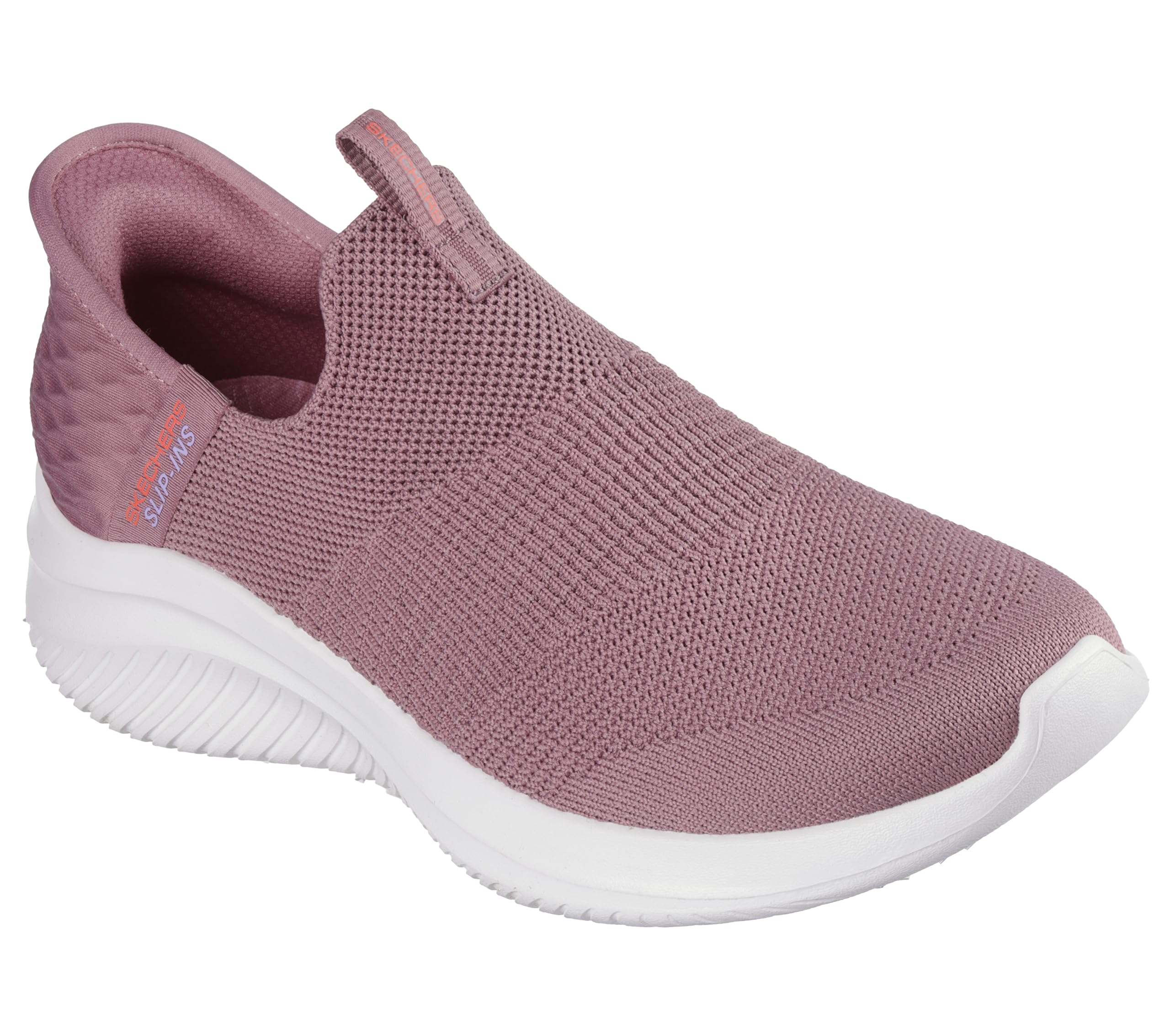 Skechers Women's Ultra Flex 3.0 Smooth Step Sneaker, Mauve Knit Jersey Trim, 4.5 UK
