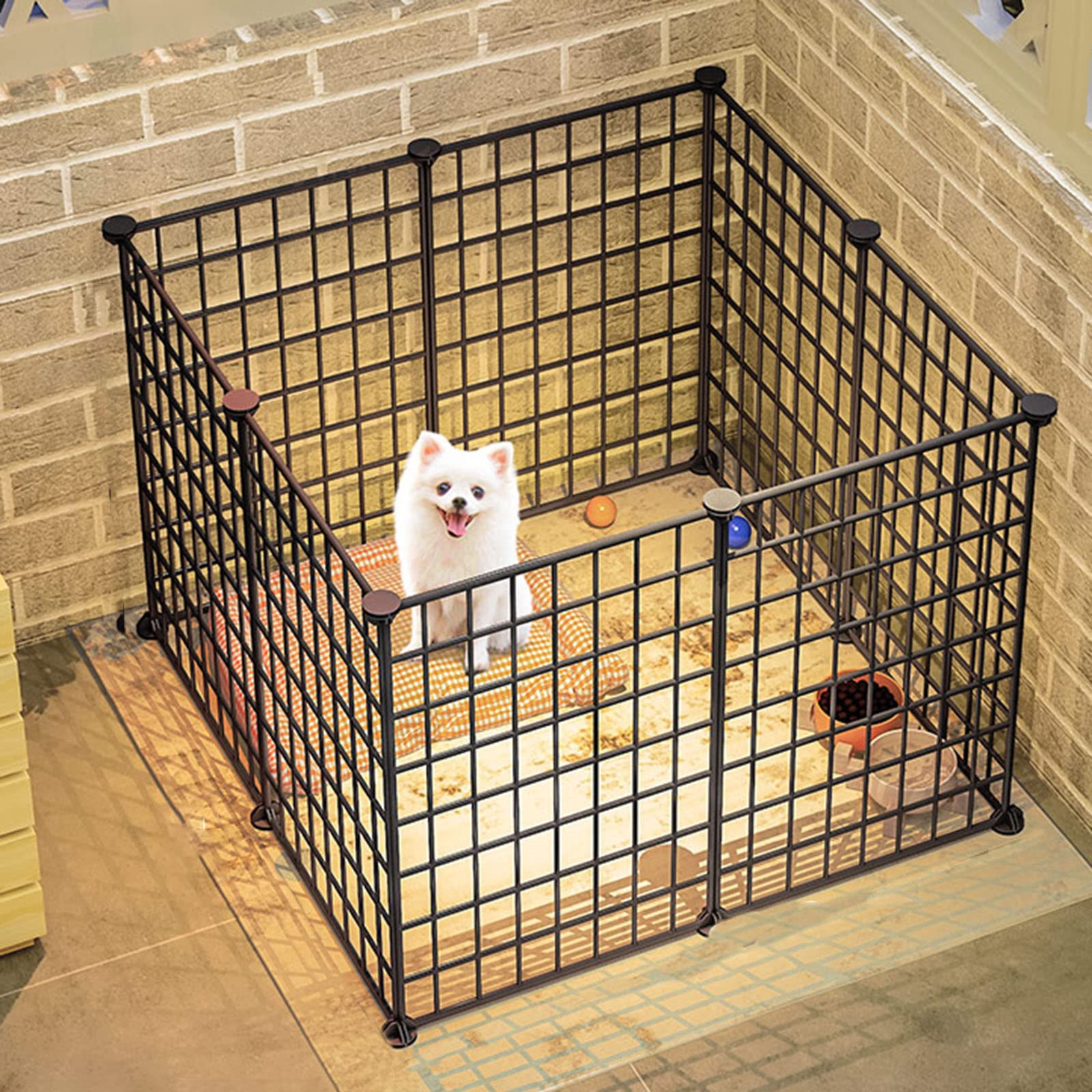 Recinto per gatti, gabbia per gatti, recinto per animali domestici, recinto per gatti fai da te con design esterno in filo metallico denso, altezza 47 cm per cani di piccola taglia, cuccioli, conigli,