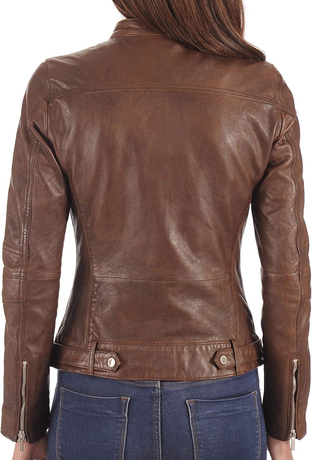 KYZER KRAFT Womens Leather Jacket Zippers Real Lambskin Leather Jacket for Womens - Image 2