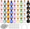 TOPZEA 45 Pcs Tiny Spell Jars Glass Square Bottles Decorative Cute Little Wishing Bottle, Vials with Corks Stoppers & Eye Bolts for DIY Crafts, Party Favor TO-TinySpellJars-45P