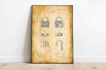 Pegziz pgzzNM1396 Dekoratif Sanatsal Asma Kilit Patent Posteri 50x70cm.
