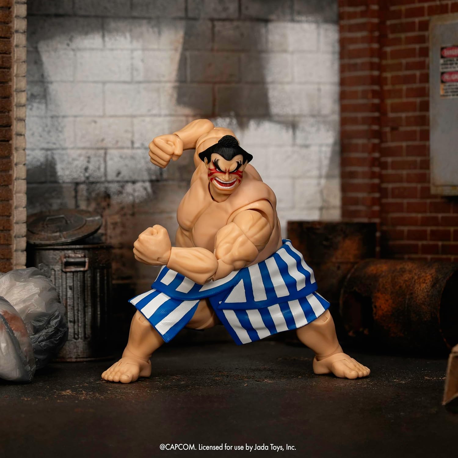 Jada Street Fighter II E. Honda Action Figure – 1:12 Deluxe Scale Toys – 6" Tall, Fully Articulated, Collector Packaging