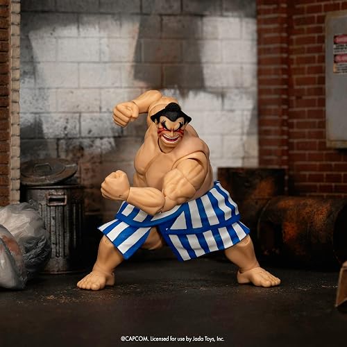 Jada Street Fighter II E. Honda Action Figure - 1:12 Deluxe Toy - 6 inches tall, fully articulated, collector's packaging - 6
