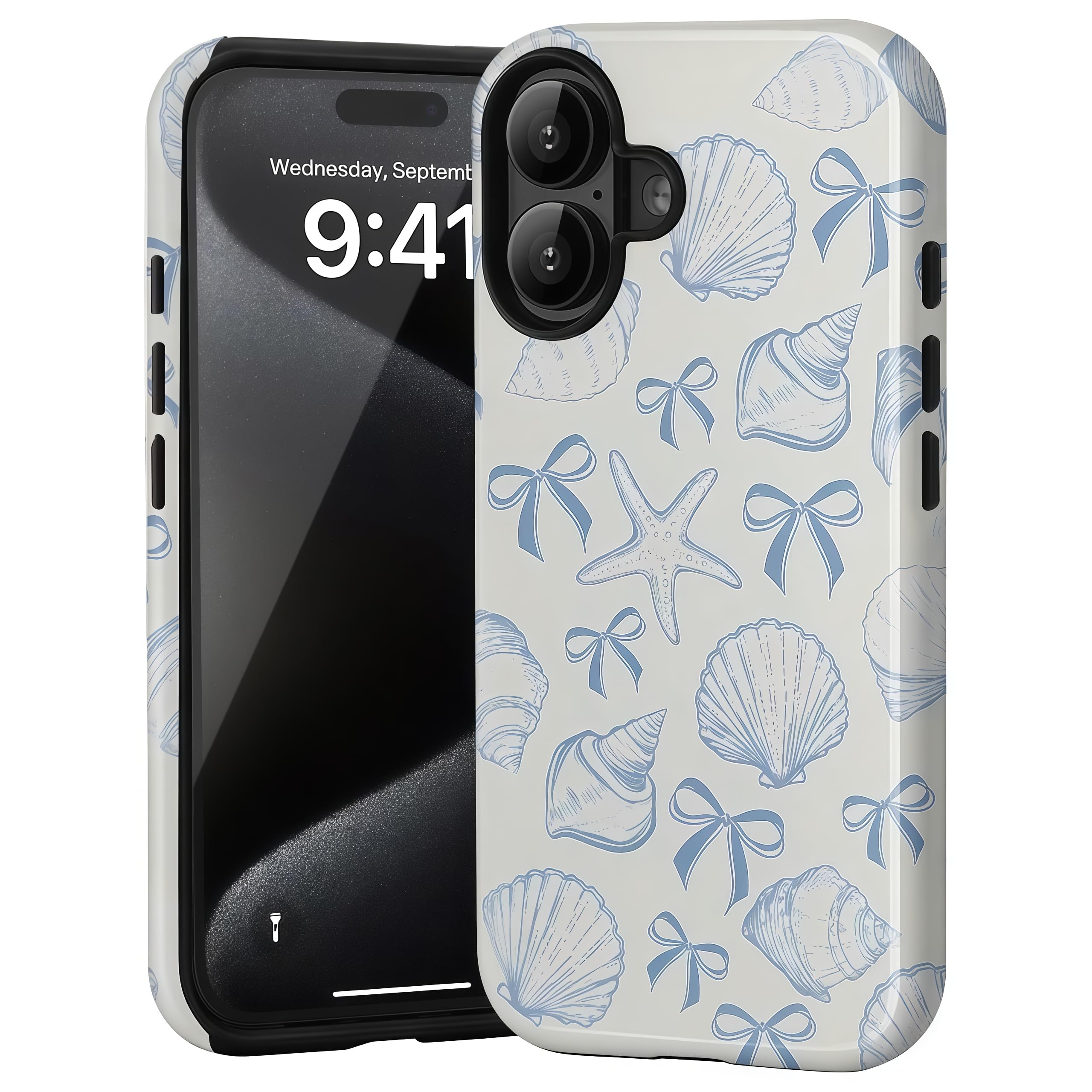 Coque iPhone 17 coquillage bleu rigide résolvant le problème des rayures - 8