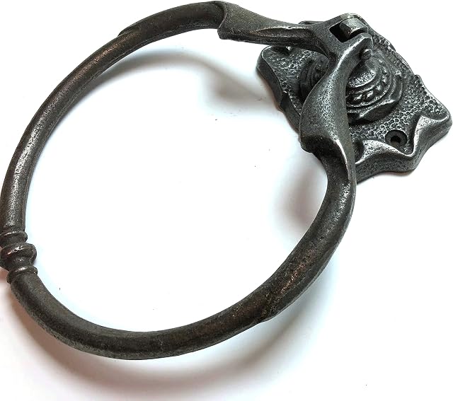 Ironmongery World Cast Iron Vintage Round Towel Ring Holder Wall Mount Mounted Kitchen Bathroom-Ai