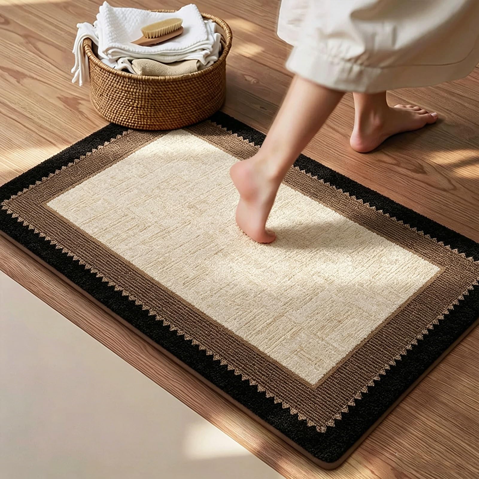 Tapis salle de bain antidérapant vintage boue diatomée absorbant