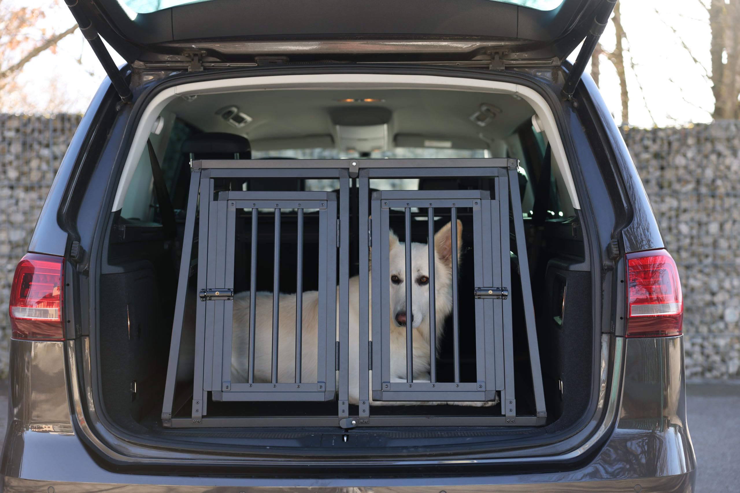 KERBL PET Box trasp. Vacation, alluminio 92x97x68 cm, due porte, graf