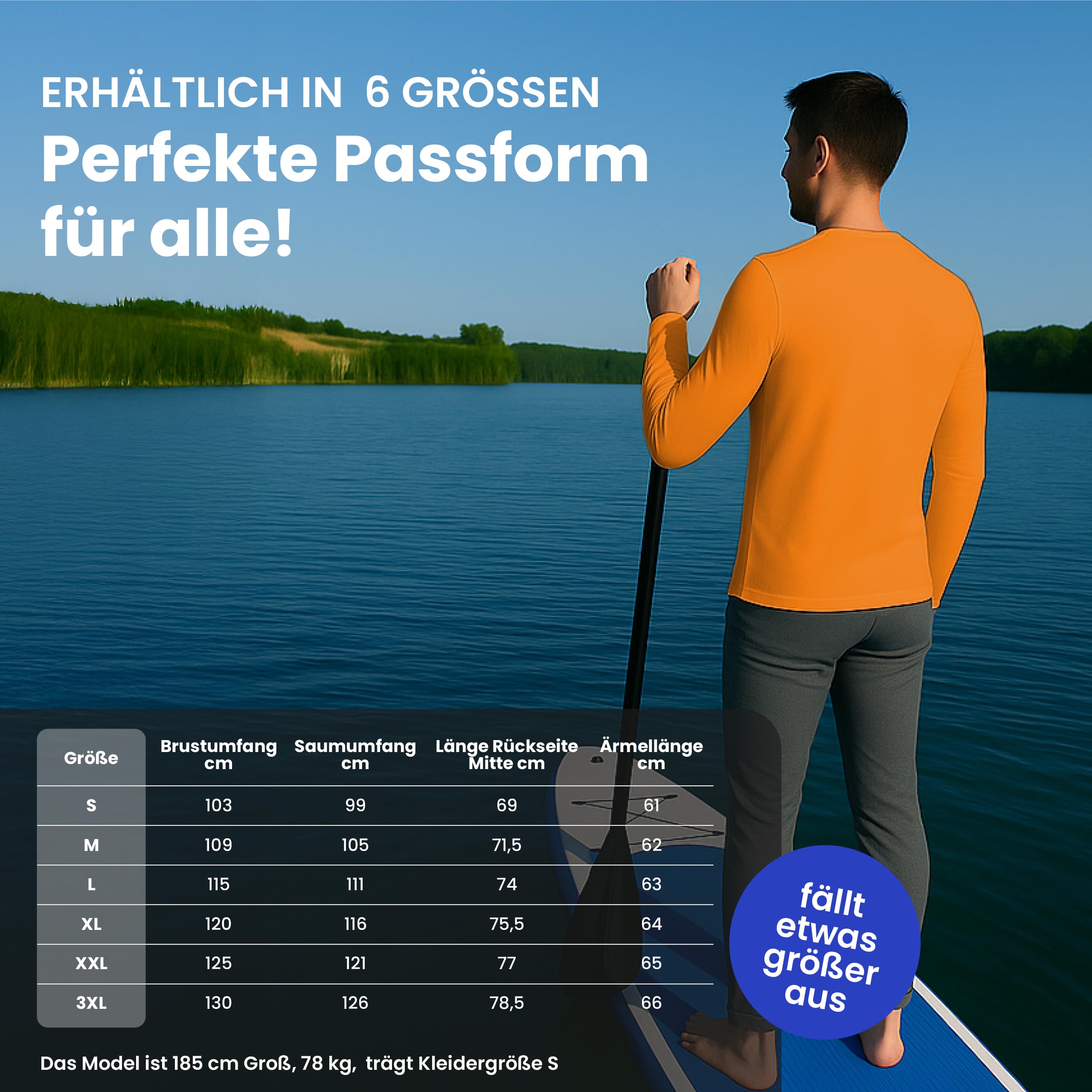 iQ-UV Herren Sonnenschutz T-Shirt Langarm kühlend Hitzeschutz iQ-Company