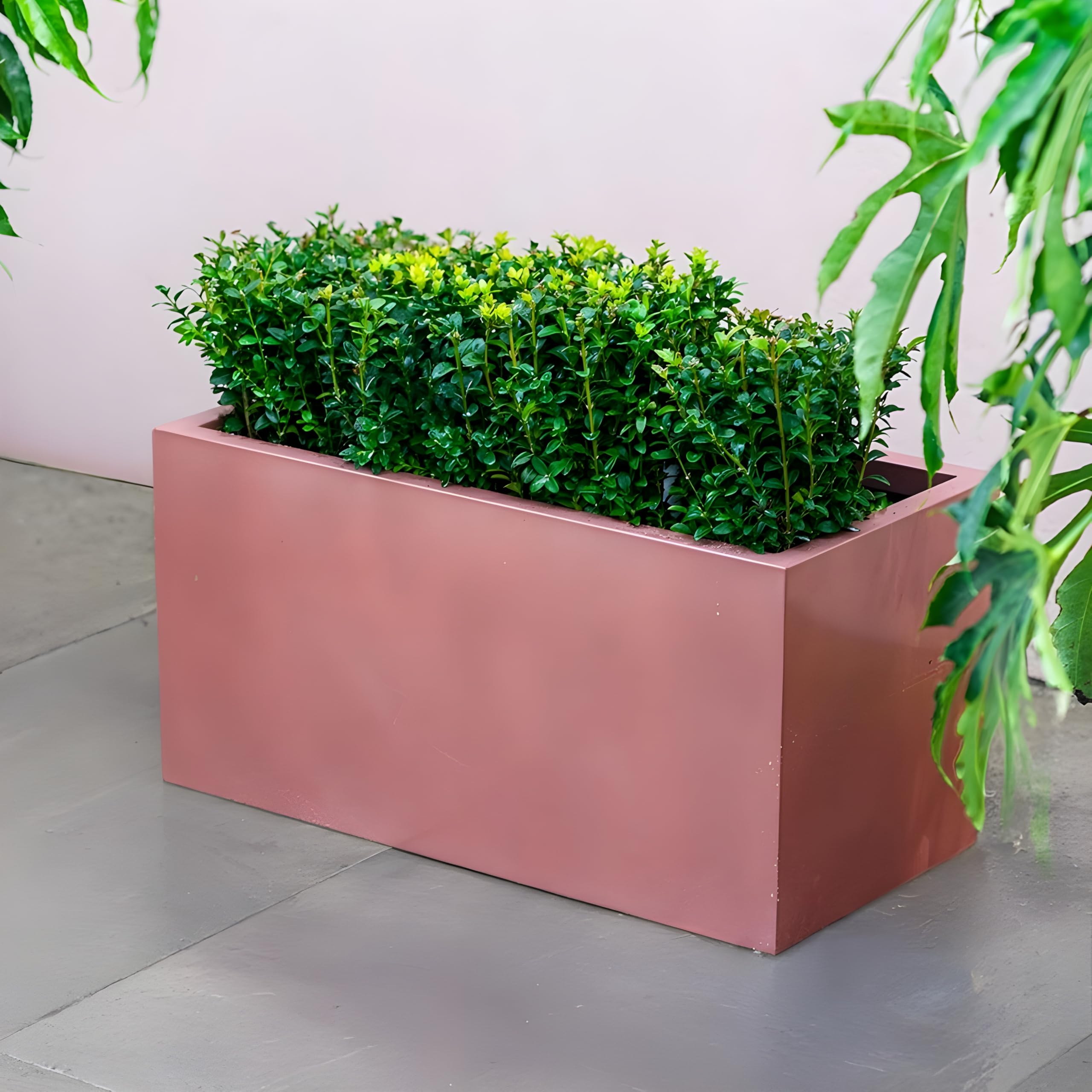 Primrose Frost and Rust-Resistant Outdoor Zinc Trough Planter in a Copper Finish 75cm