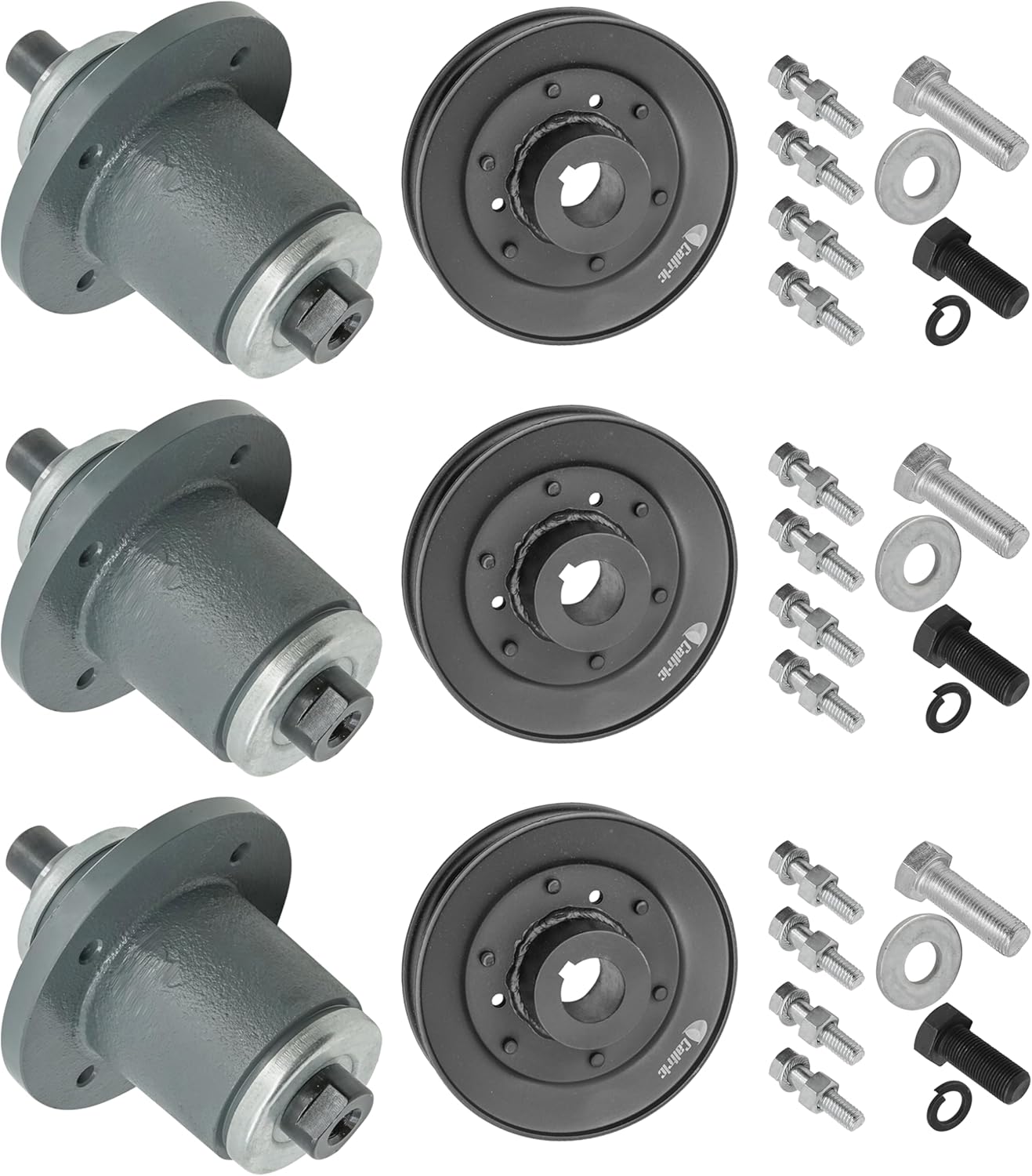 Caltric Deck Spindle and Pulley Compatible with Bad Boy Outlaw & Outlaw Extreme 54" 2017-2018 / Outlaw XP 54" 2017-2018 / Qty 3