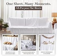 Vista 5 de Utopia Bedding Sábanas encimeras – Paquete de 6 – Tela de microfibra cepillada suave – Sábanas superiores resistentes al encogimiento y a la Blanco