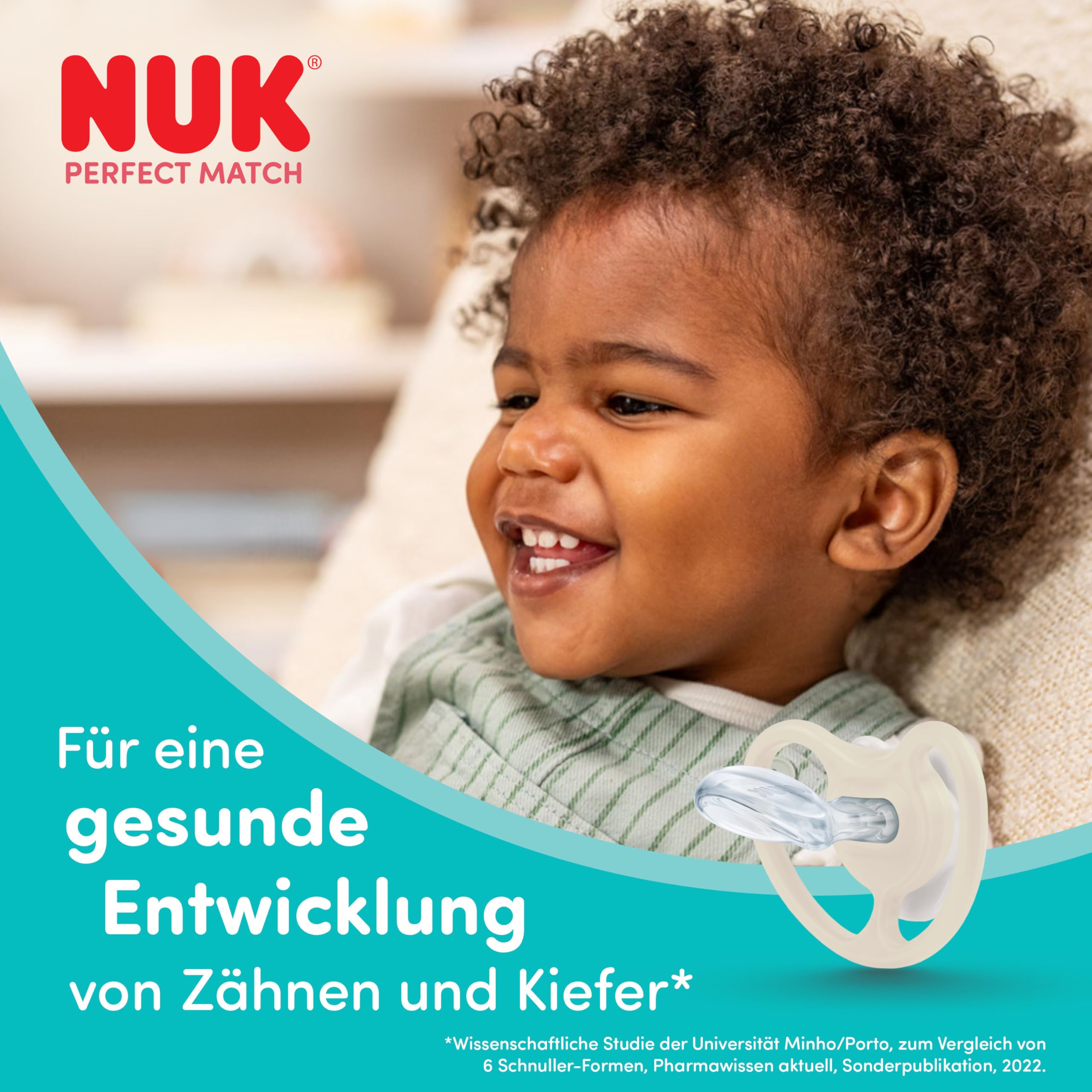 NUK Perfect Match Air Smoczki dla niemowlątwląt | 6-18 m | Ortodontyczne smoczki wspomagające przepływ powietrza i zapobiegające odparzeniom | 95% akceptacji przez dzieci** | Minnie Mouse | 2 sztuki