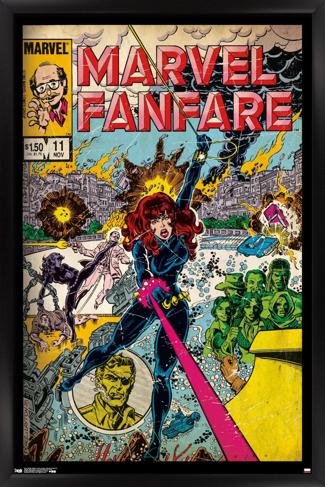 Trends International Marvel Comics - Black Widow - Marvel Fanfare #11 Wall Poster, 22.375" x 34", Black Framed Version