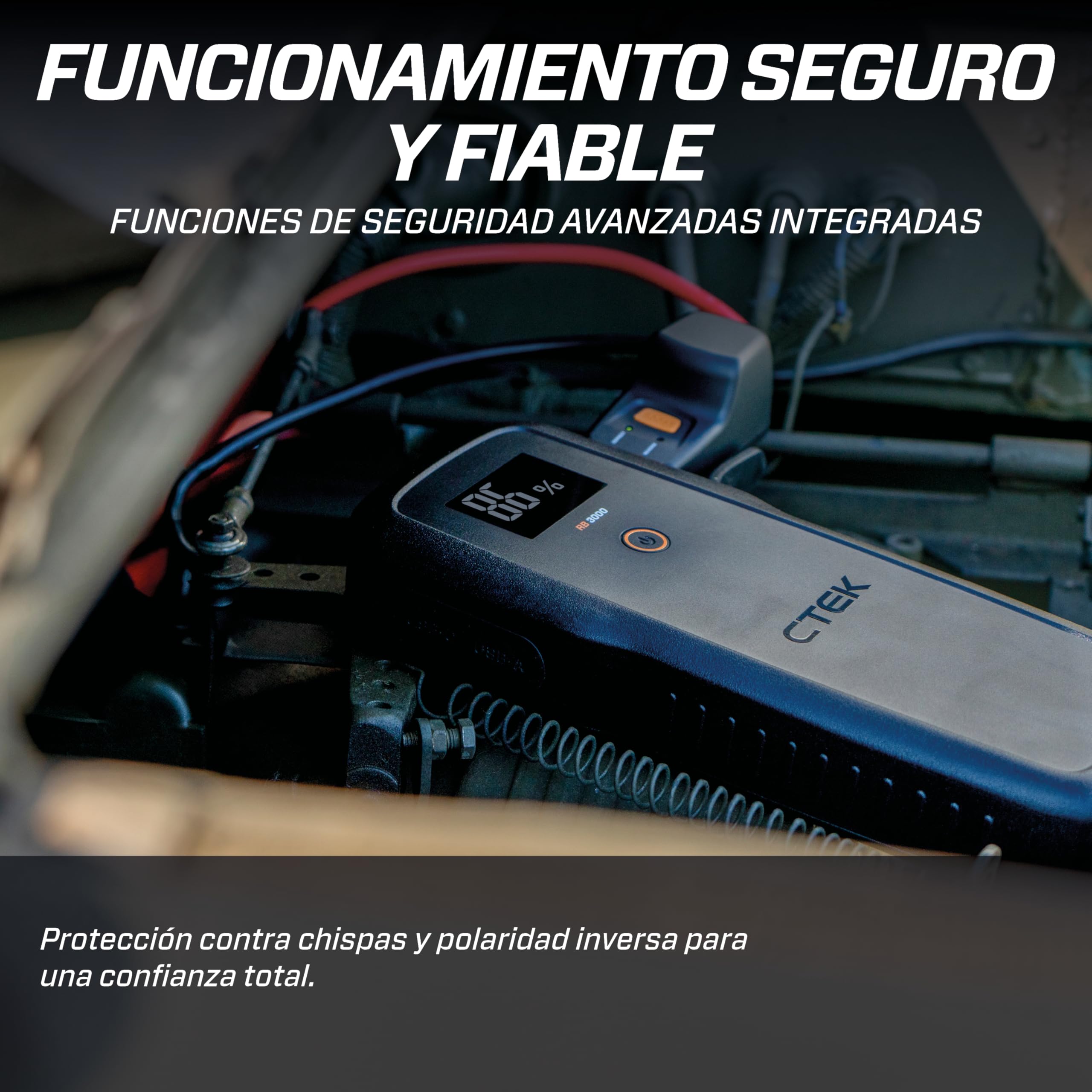 CTEK RB 3000 Arrancador Portátil – Corriente Máxima de Batería 3000A, Booster para Baterías de 12V en Vehículos Diésel y Gasolina