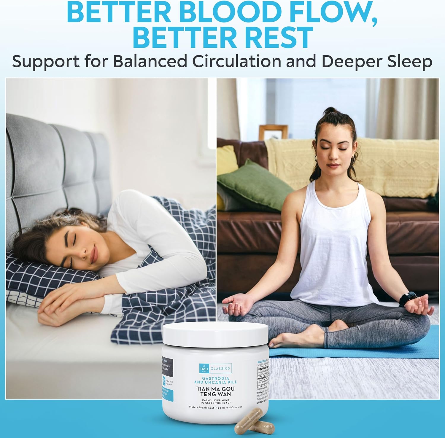 D’AO Labs Tian Ma Gou Teng Wan - Gastrodia and Uncaria Pill - Herbal Capsules. 100 Capsules. - Image 6