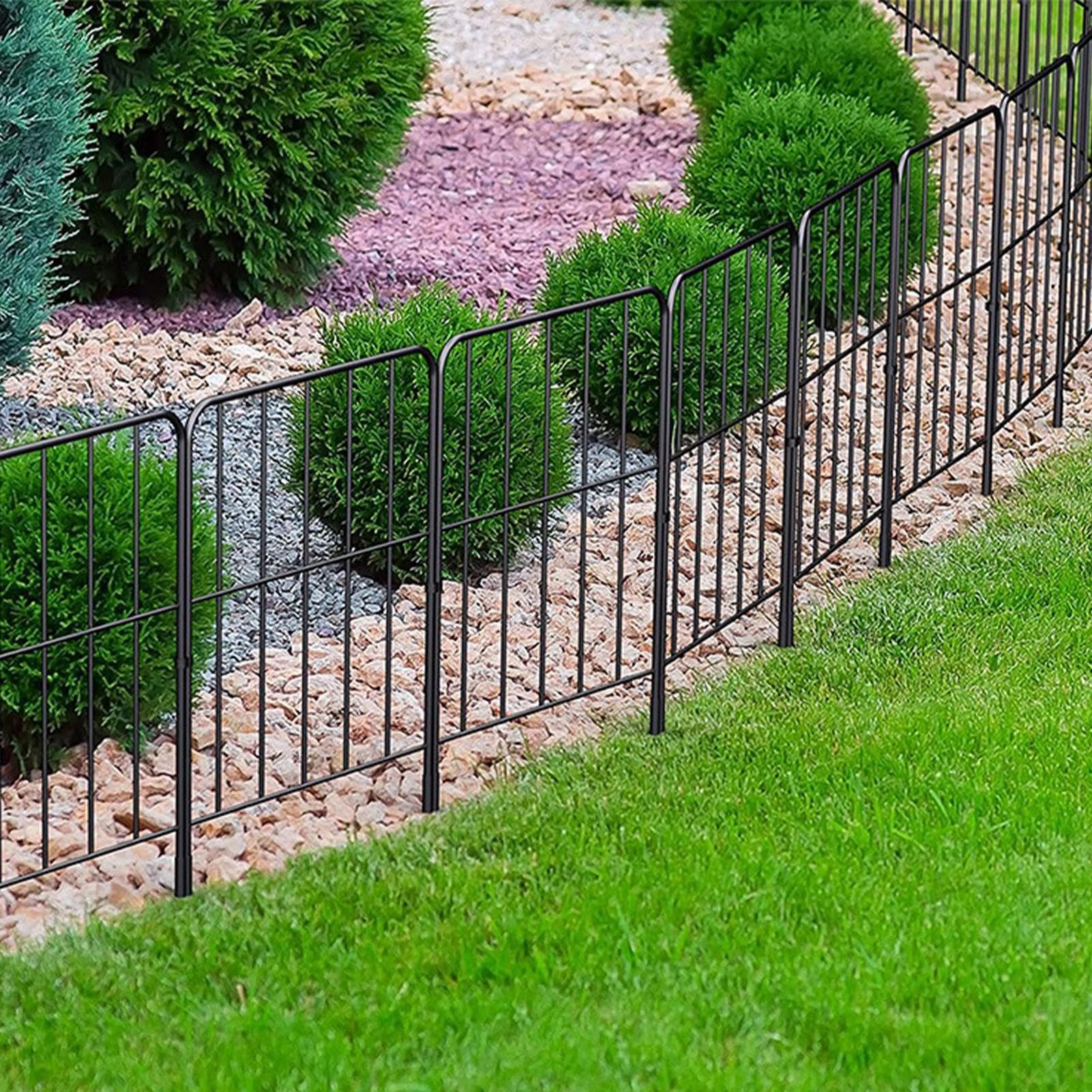 Recinzioni decorative in metallo, 10 pezzi, barriera per animali | Delimitazione per recinzione da giardino, balcone, cortile, terrazza, cane, piante, fiori, coperta per esterni