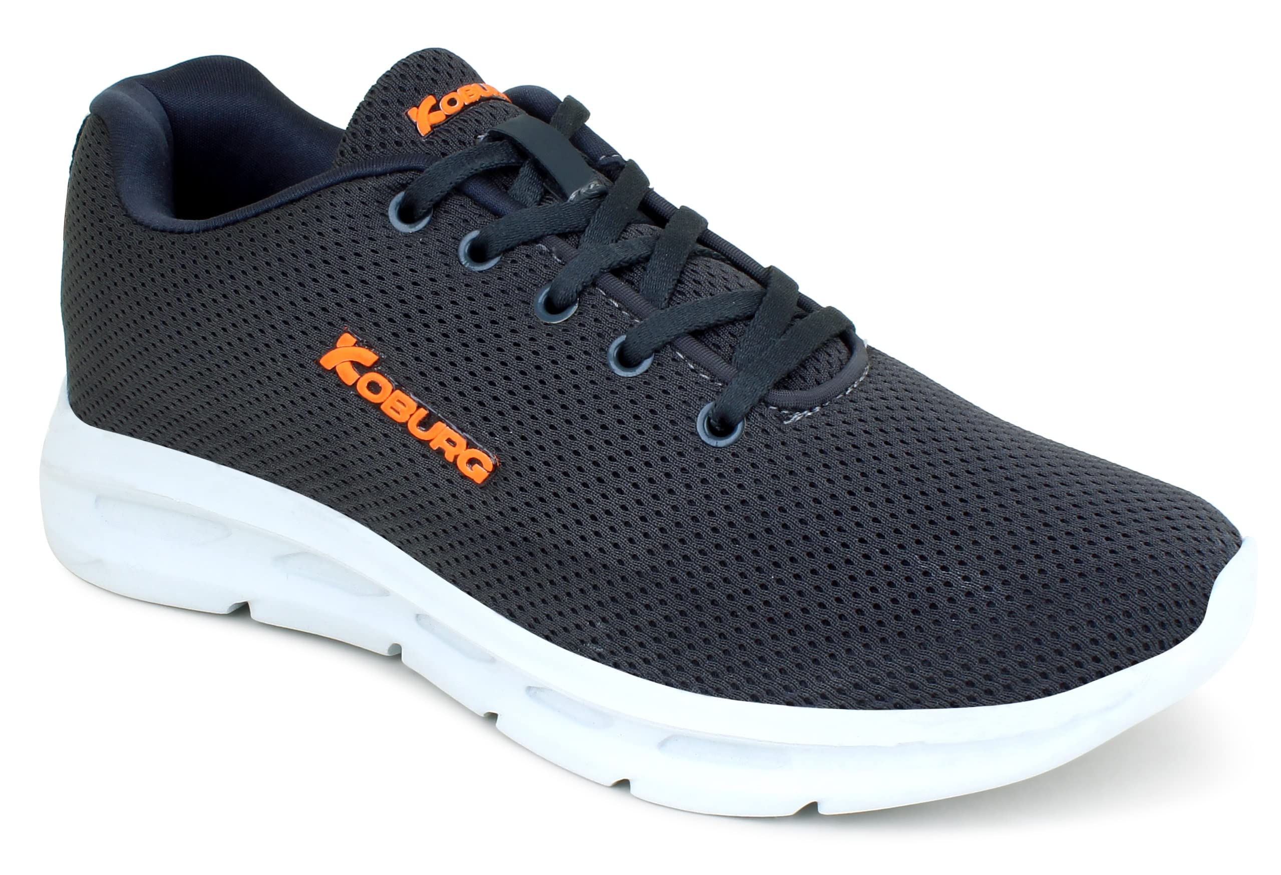 KOBURG Grit Mens Sport Shoes | Memory Foam Insole | Stylish Sports Shoes for Men | Optimal Arch Support Dark Grey Orange (B0B77JFYSF) Amazon Price History, Amazon Price Tracker