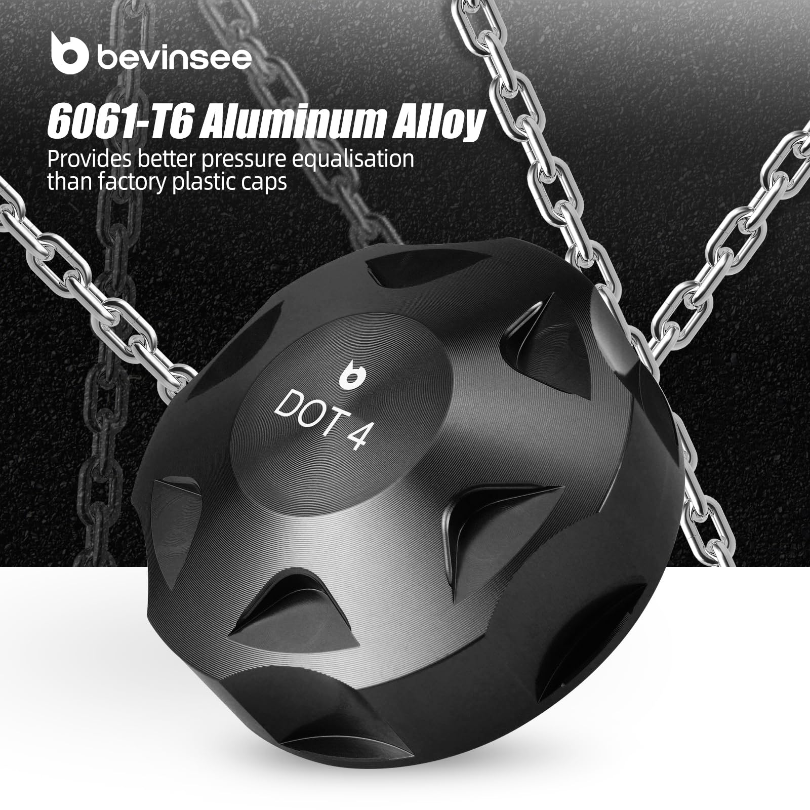 Bevinsee Bremsflüssigkeitsbeh?lterdeckel 5Q0611349B Compatible with Golf MK5 MK6 MK7 MK8 Polo Schwarz
