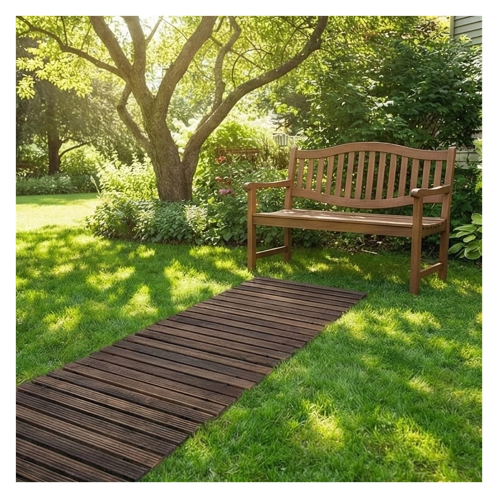 Terraza permanente for suelo de jardín, resistente a la intemperie for uso en exteriores, fácil de mantener con lavado con agua(8FTDark brown)