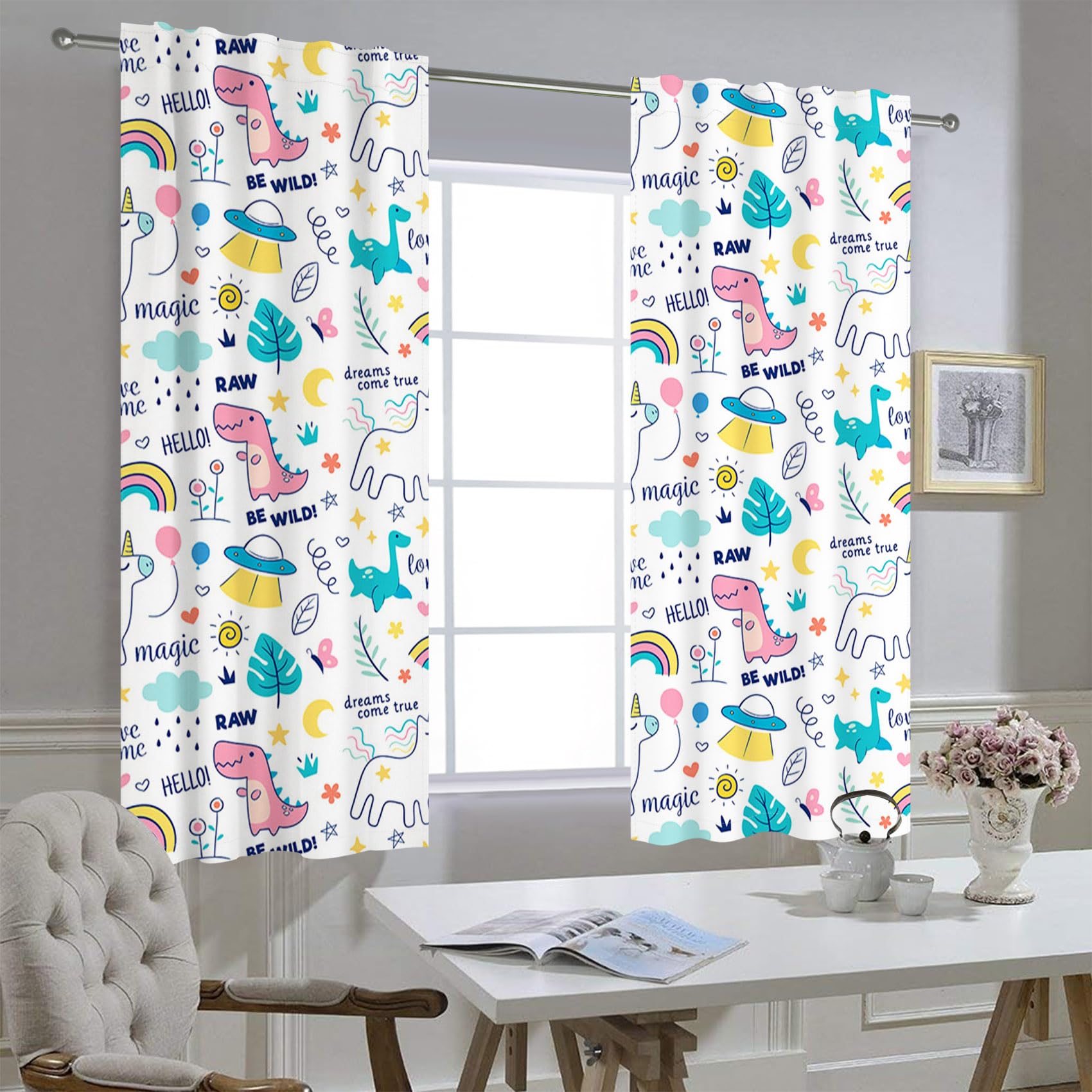 Kzzfqxb 107x215cm Cartoon Curtains 2 Panels - Image 3