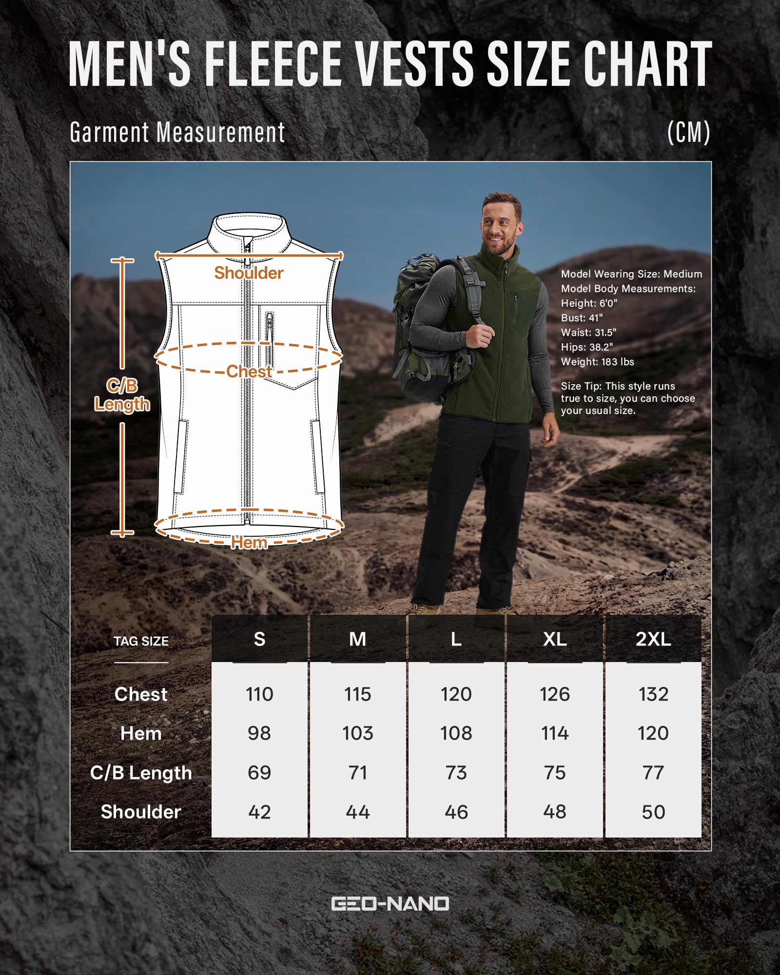 Herren Fleeceweste mit Sherpa-Futter Warme Ärmellose Jacke | Winddichte Thermoweste mit Stehkragen Outdoor Arbeitsweste 5 Taschen Full Zip Bodywarmers für Wandern Radfahren Angeln