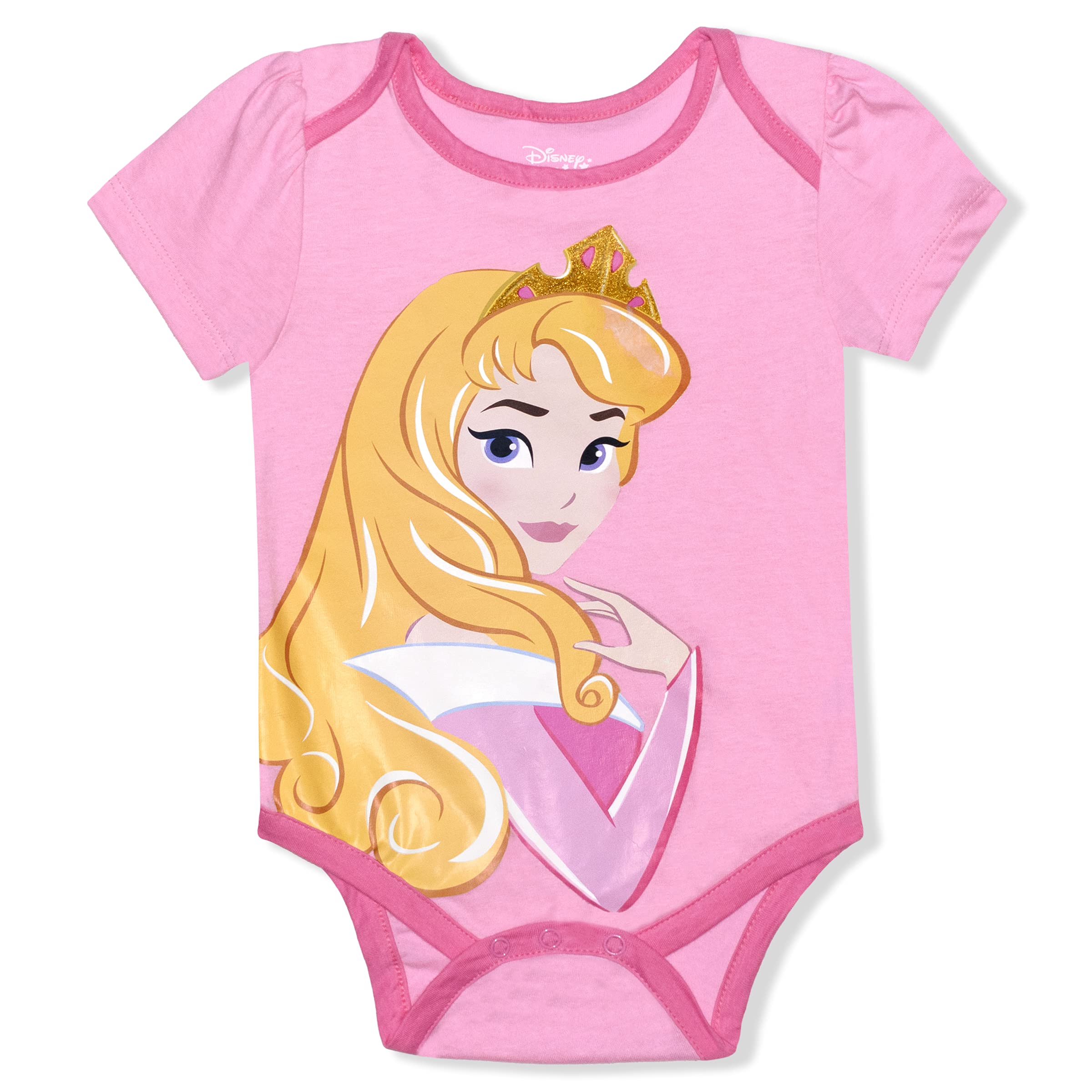 Disney Baby Girl's 3-Pack Princess Aurora Creepers and Legging Pant Set, Pink