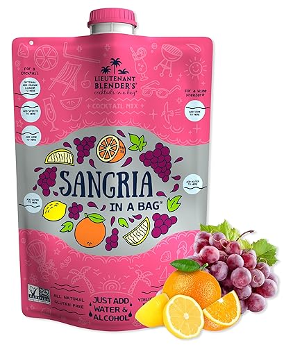 Lt. Blender 's Sangria in a Bag Mezclas de granizado de vino Cada bolsa hace 12 galón de mezcla de sangría roja congelada Mezcla de congelador de