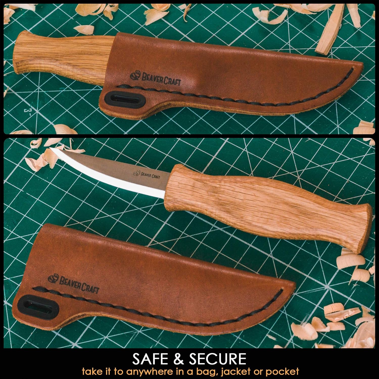BeaverCraft Sloyd Knife C4s 3.14" Wood Carving Sloyd Knife with Leather Sheath for Whittling and Roughing for Beginners and Profi Durable High Carbon Steel - Spoon Carving Tools Thin Wood Working : Arts, Crafts & Sewing