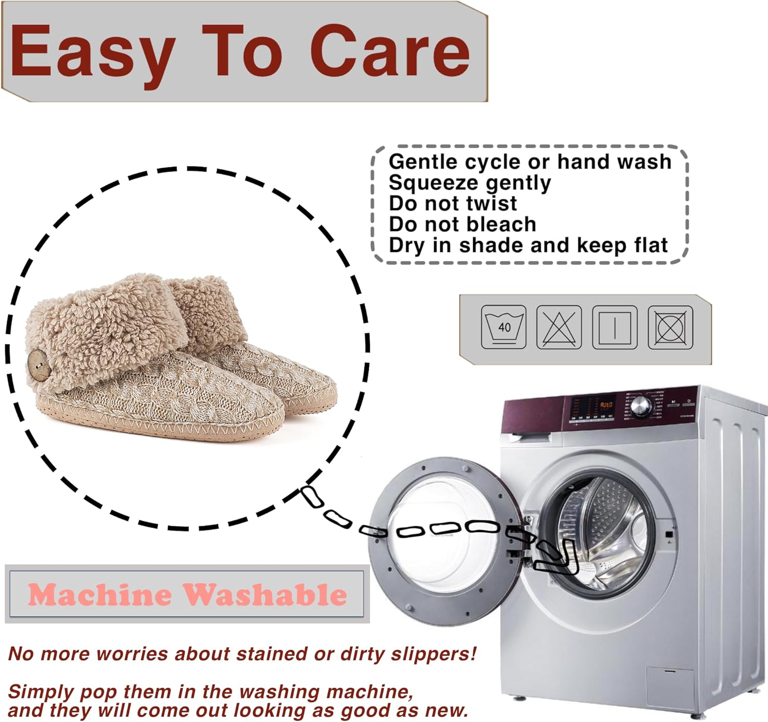 cosyone1997 Cable Knit House Slippers for Women Indoor, Sherpa Fleece Lined Soft Loafer Shoes, Winter Warm Fluffy Bedroom Fuzzy Socks Non-slip Grippers, Cozy Gifts Unique - Image 5