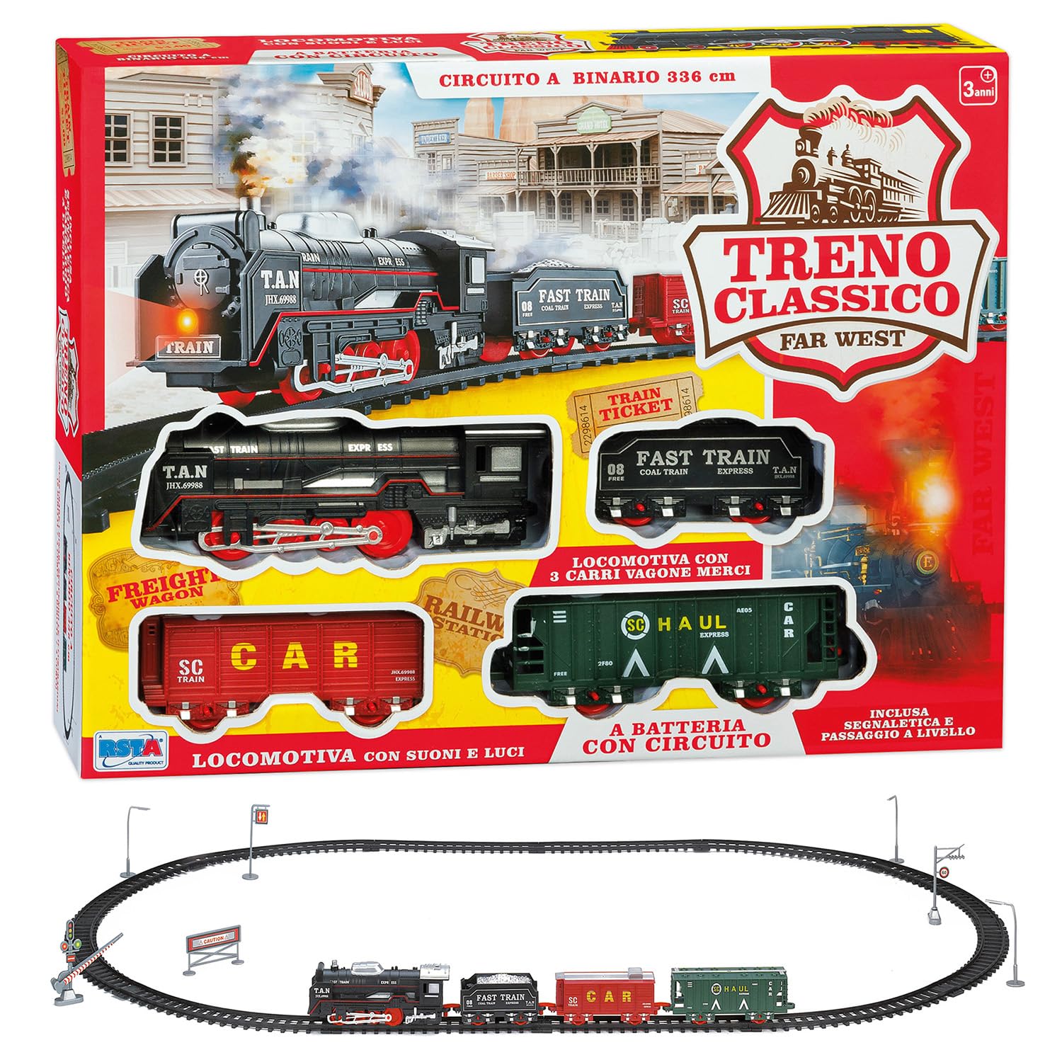 RSTOYS Treno Classico Far West con Binari