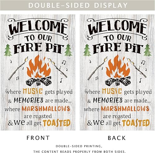 Miniatura 7 de Glawry Bandera de jardín de campamento para campamento, decoración de fogata de doble cara, 12 pulgadas de ancho x 18 pulgadas de largo, bandera de