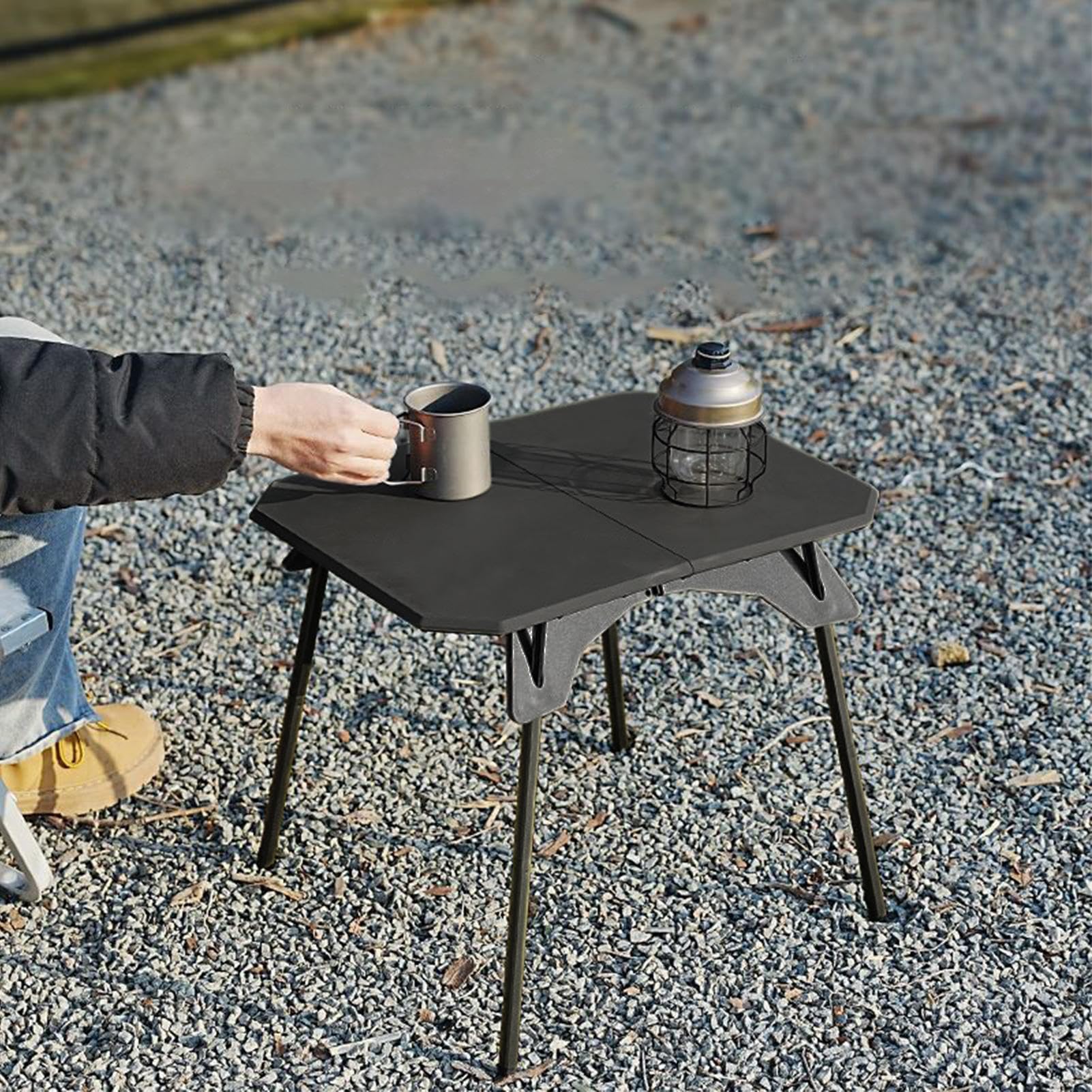 Mesa Plegable De Camping Patas Regulables En Altura Y Desmontables