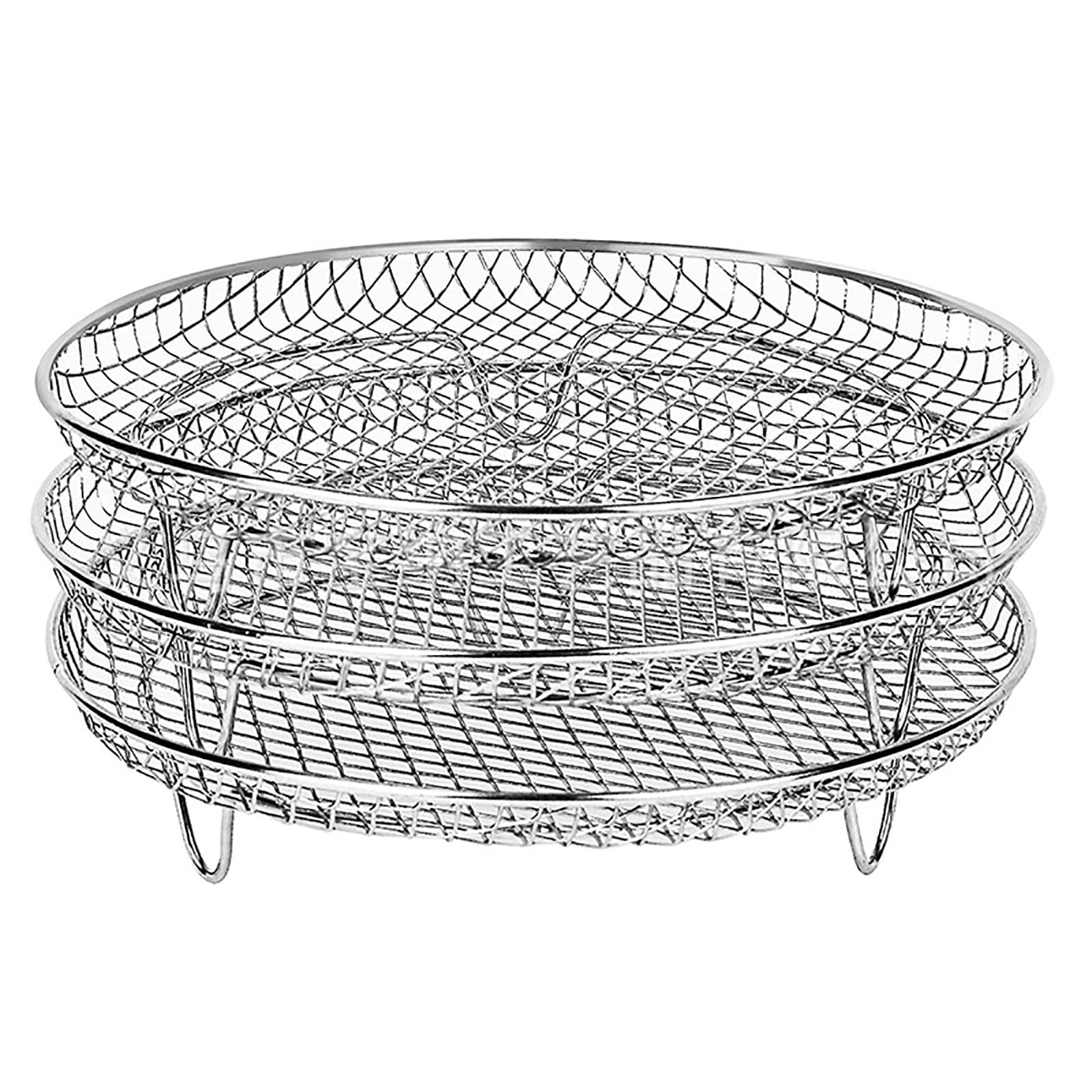 Set Di 3 Griglie Impilabili In Acciaio Inox 304 Per Friggitrice Ad Aria - Multiuso Per Disidratare E Grigliare - Lavabili In Lavastoviglie
