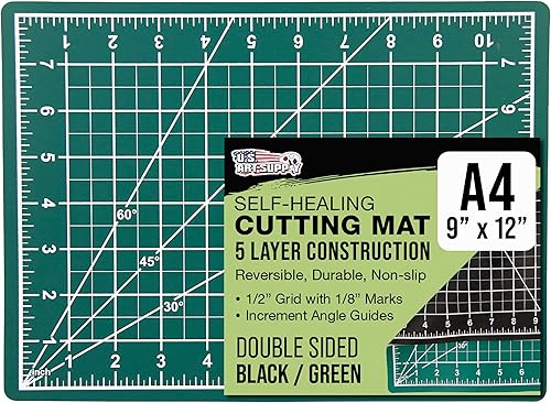 U.S. Art Supply 9 x 12 pulgadas, color verdenegro, profesional, autocuración de 5 capas, de doble cara, duradera, antideslizante, ideal para álbumes