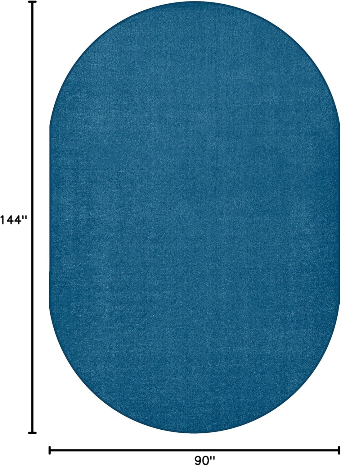 Carpets for Kids 2170.407 Mt St Helens Solids Collection Carpet in Marine Blue 7ft 6in x 12ft Oval Blue