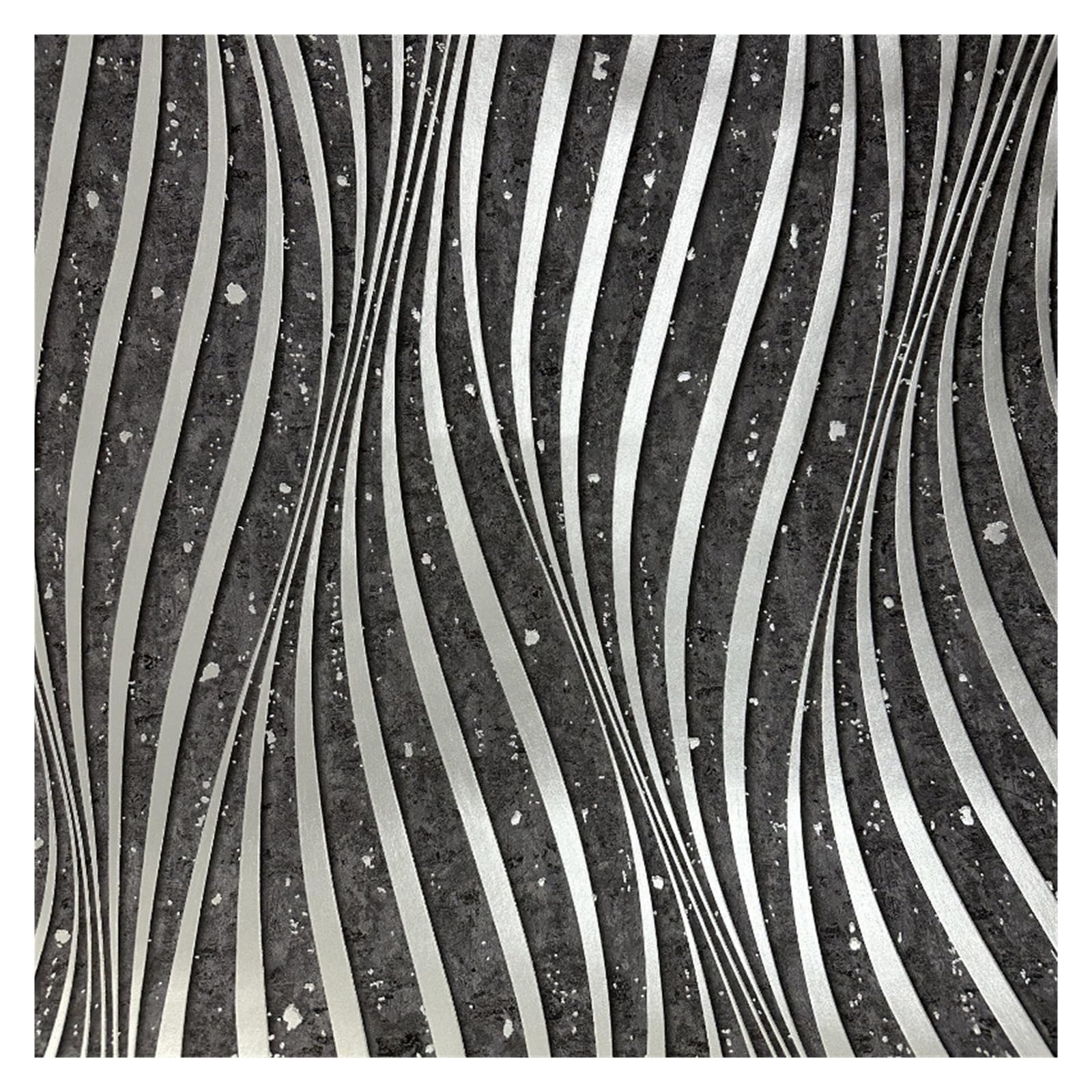 LADFRTYU Wallpaper Modern Simple Black Silver Lines Wallpaper Background Bedroom Non Self-Adhesive