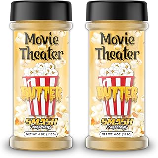 Butter Popcorn Seasoning Shaker – 2 Pack Rich Buttery Flavor Blend for Snacks – Savory Sprinkle for Popcorn, Corn on the Cob, Potatoes, Veggies, Fries, Pasta, Chips, Snacks, Meals, Movie Nights