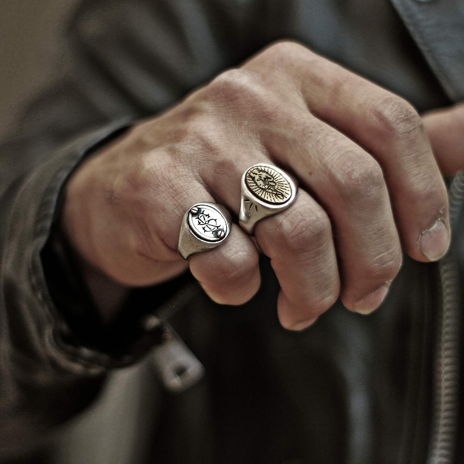 2 letters monogram Ring