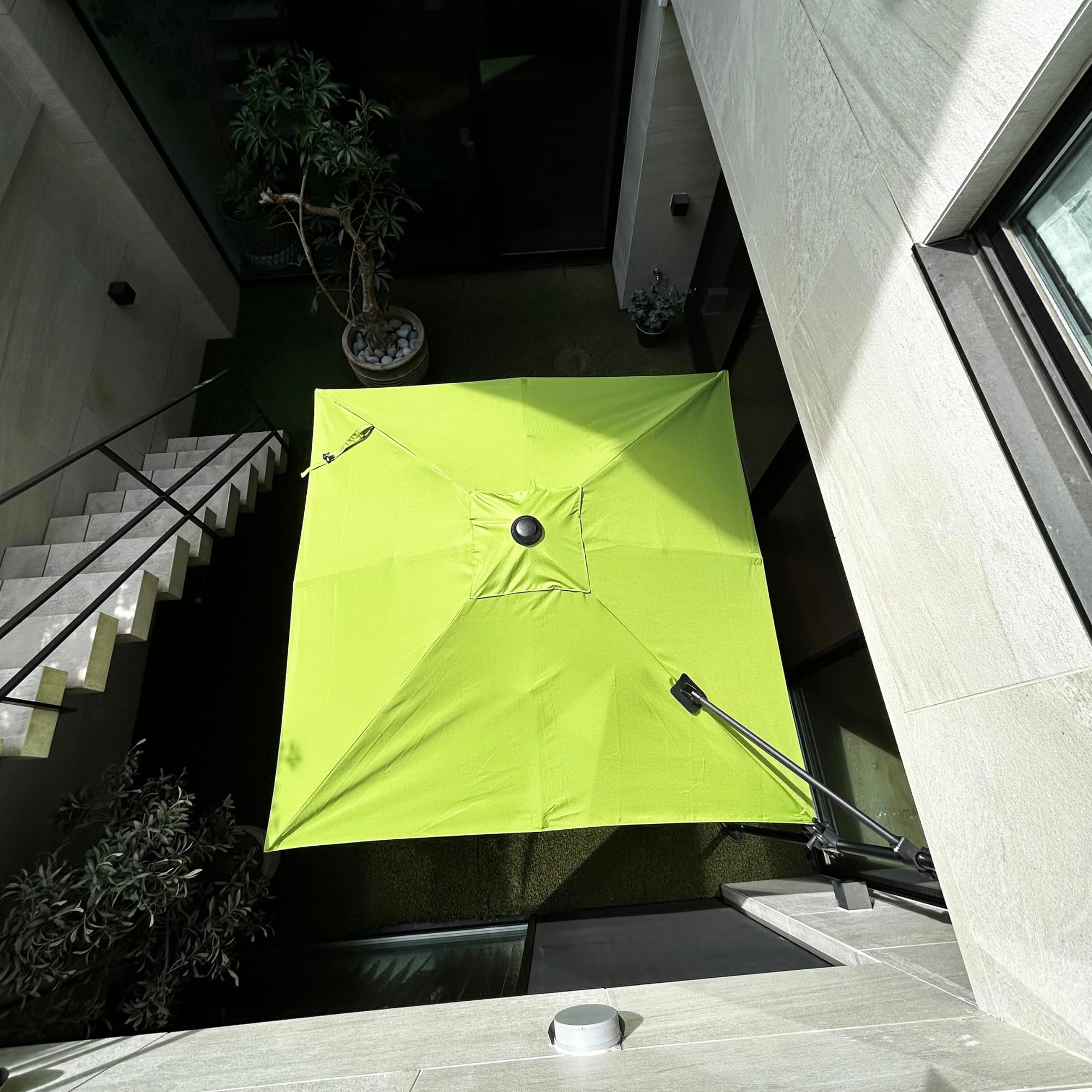 突っ張り式パラソル／パラ スマート(生地色グレー) シェード　※引取り限定 突っ張り式パラソル PARASHADE(パラシェード)クォータータイプ