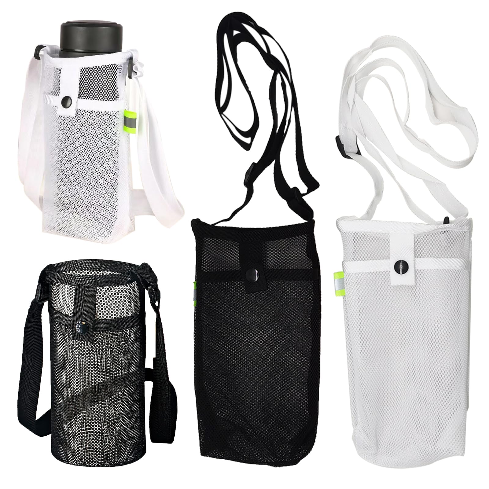 ZARSIO 2-Pack Water Bottle Holder Sling – Adjustable Strap, Mesh Pouch For Hiking, Beach, Sports - View #2