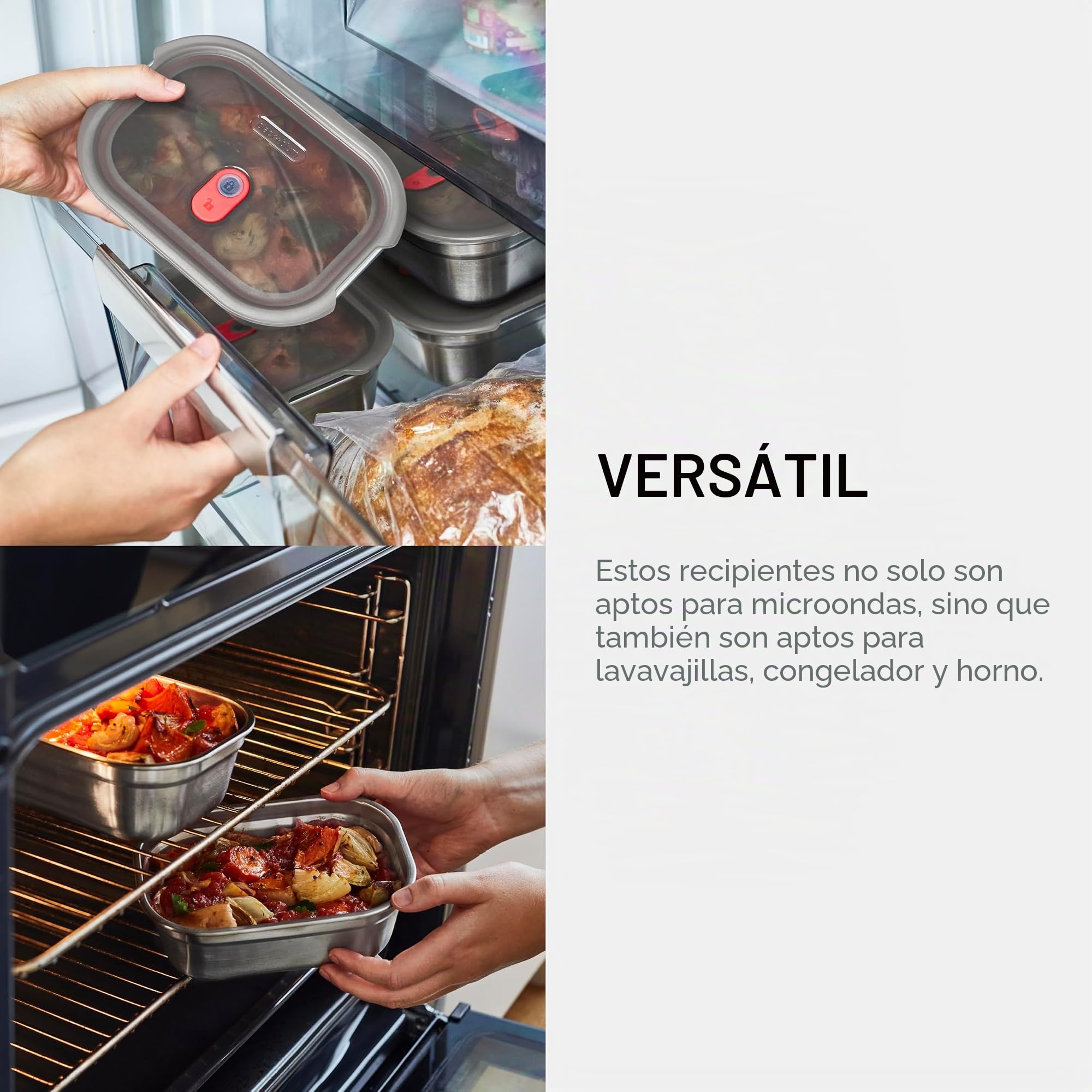 BLACK + BLUM Fiambrera de acero inoxidable para microondas, tamaño mediano, 900 ml