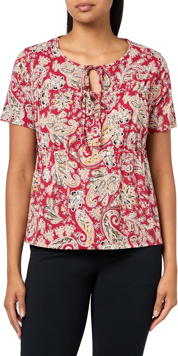 Nautica Womens Short Sleeve Tie Front Knit Top