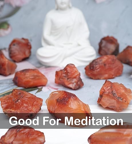 Miniatura 4 de ZAICUS Piedras preciosas crudas de cornalina, cristales ásperos y piedras para hacer joyas, pulido, cabbing, lapidario, rocas fuentes, decoración,