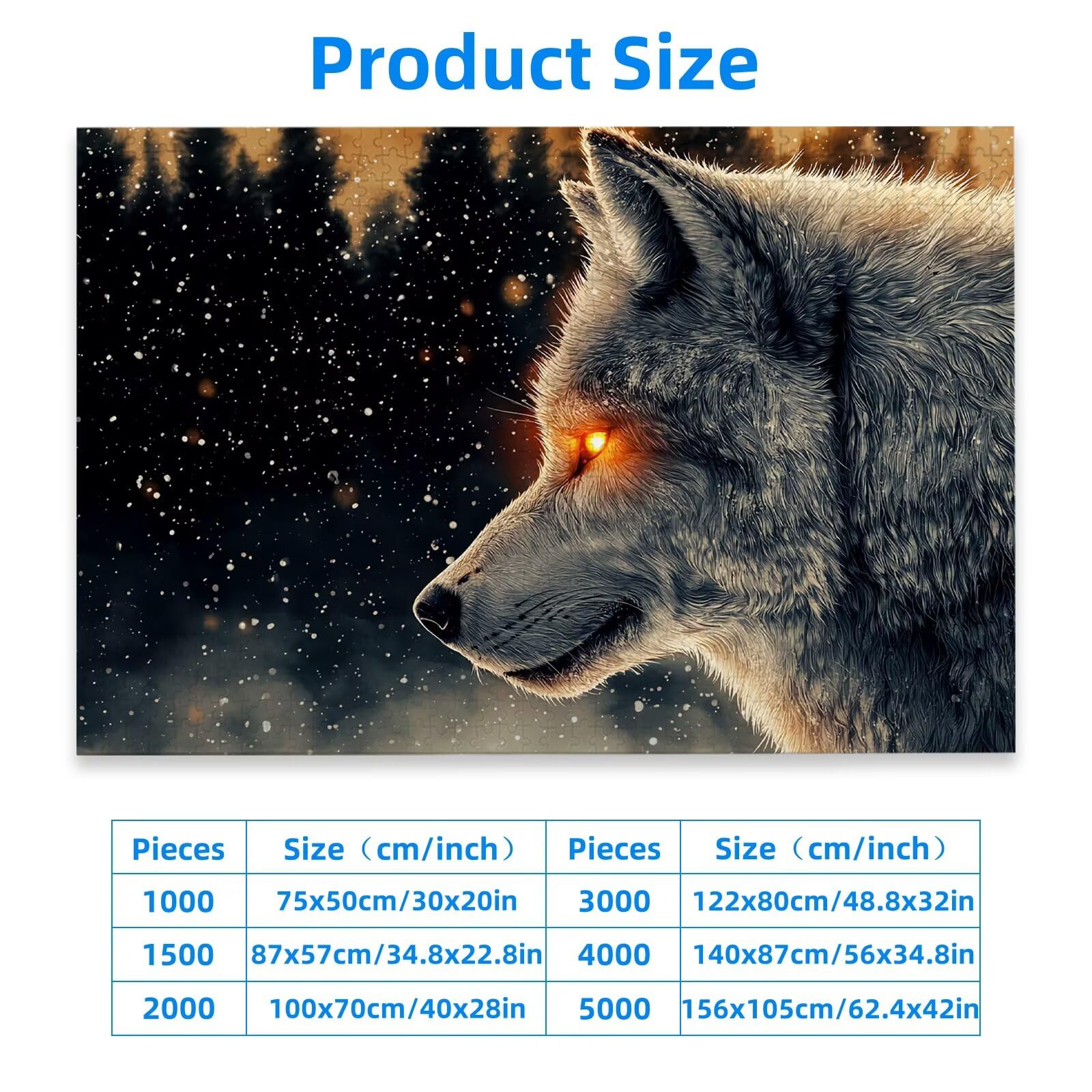 Puzzle 4000 Pezzi per Adulti, Puzzle Lupo4000 Pezzi Arte per Adulti e Ragazzi, Misura: 140x87 cm, Puzzles Animale in Legno Impegnativi, Puzzles per Idea Regalo Donna e Uomo, Decorazioni Casa, -3250