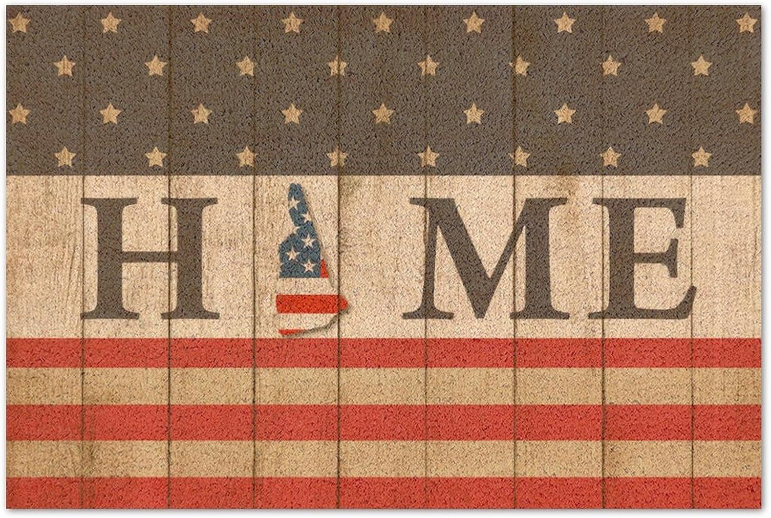 Home New Hampshire' Entry Mat Coir Fiber Front Door Mat 4th of July Memorial Day Door Mat Rug New Homeowner Gift Customized Entrance Pets Entryway Decor 16x24in